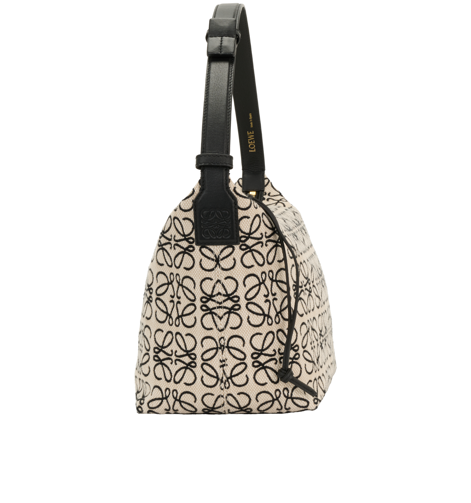 Medium Cubi, &pound;795, Handbags, Beige/Black, Canvas, Side view